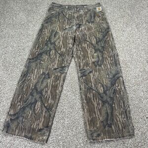 Vintage Carhartt Mossy Oak Camo Pants 80s Double Knee Rare 32/28 Treestand WU245
